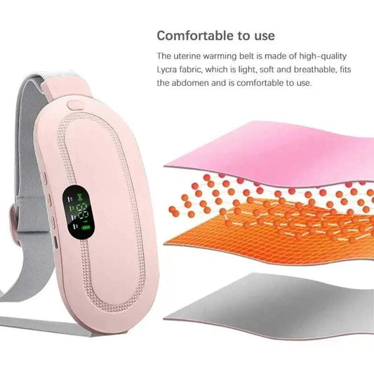Warm Palace Belt heated abdominal massager with adjustable temperature and vibration for menstrual cramp relief and comfort