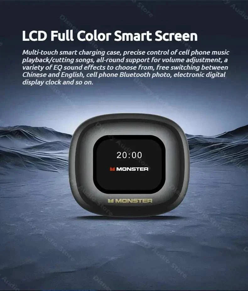 Wireless Open-Ear Headphones with Bluetooth 5.4, smart touch controls, TF card support, and waterproof design