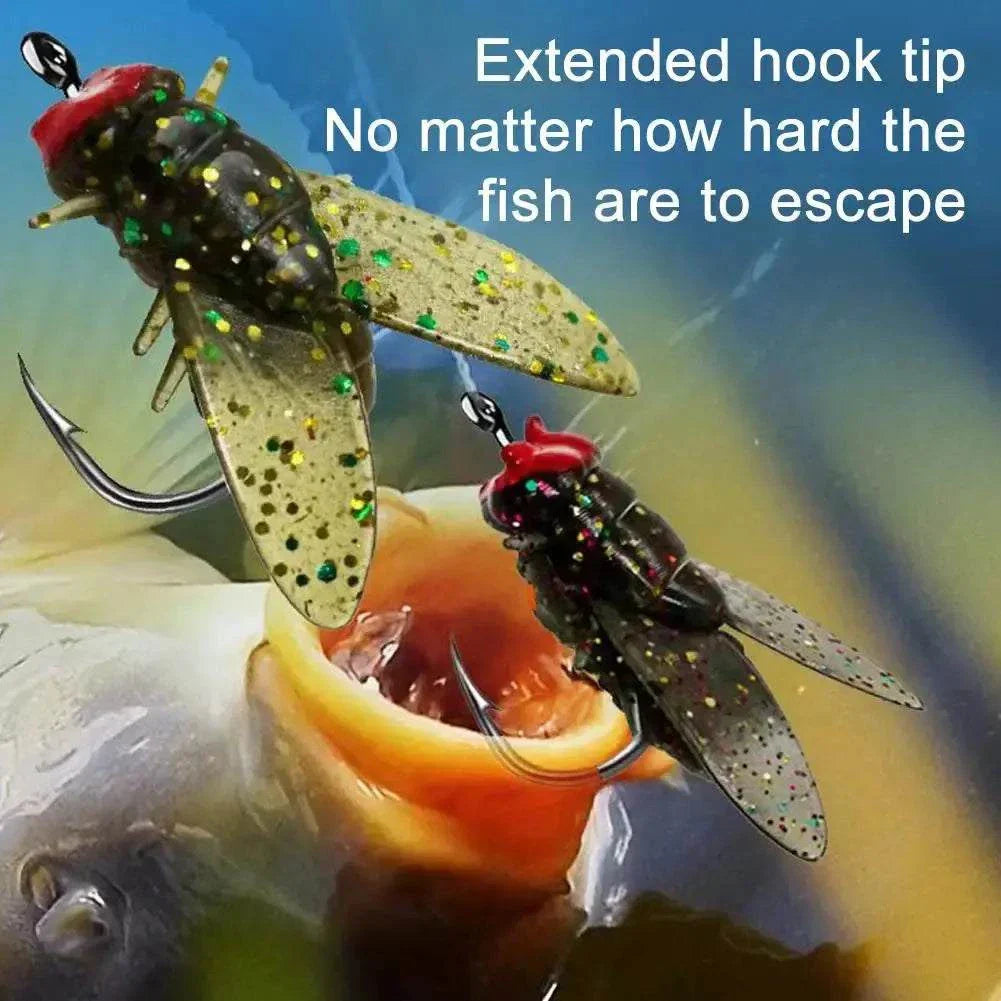 20PCS fly fishing bait hooks with soft bionic lures and fish attractant for realistic action