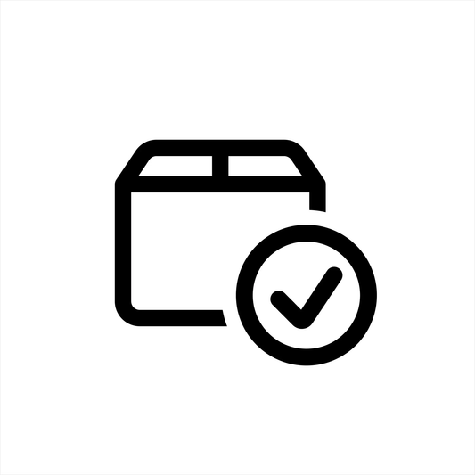 Shipping protection icon showing a package with a checkmark symbol